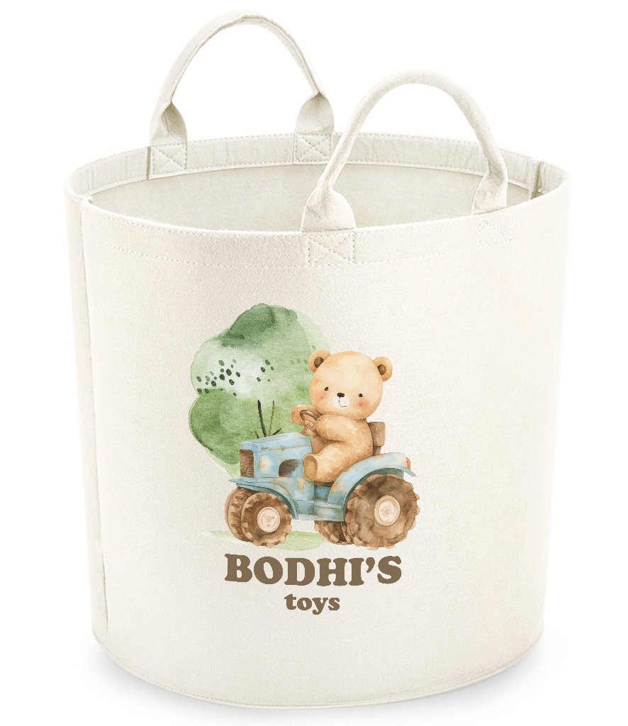 Tractor Teddy Personalised Storage Trug Tub