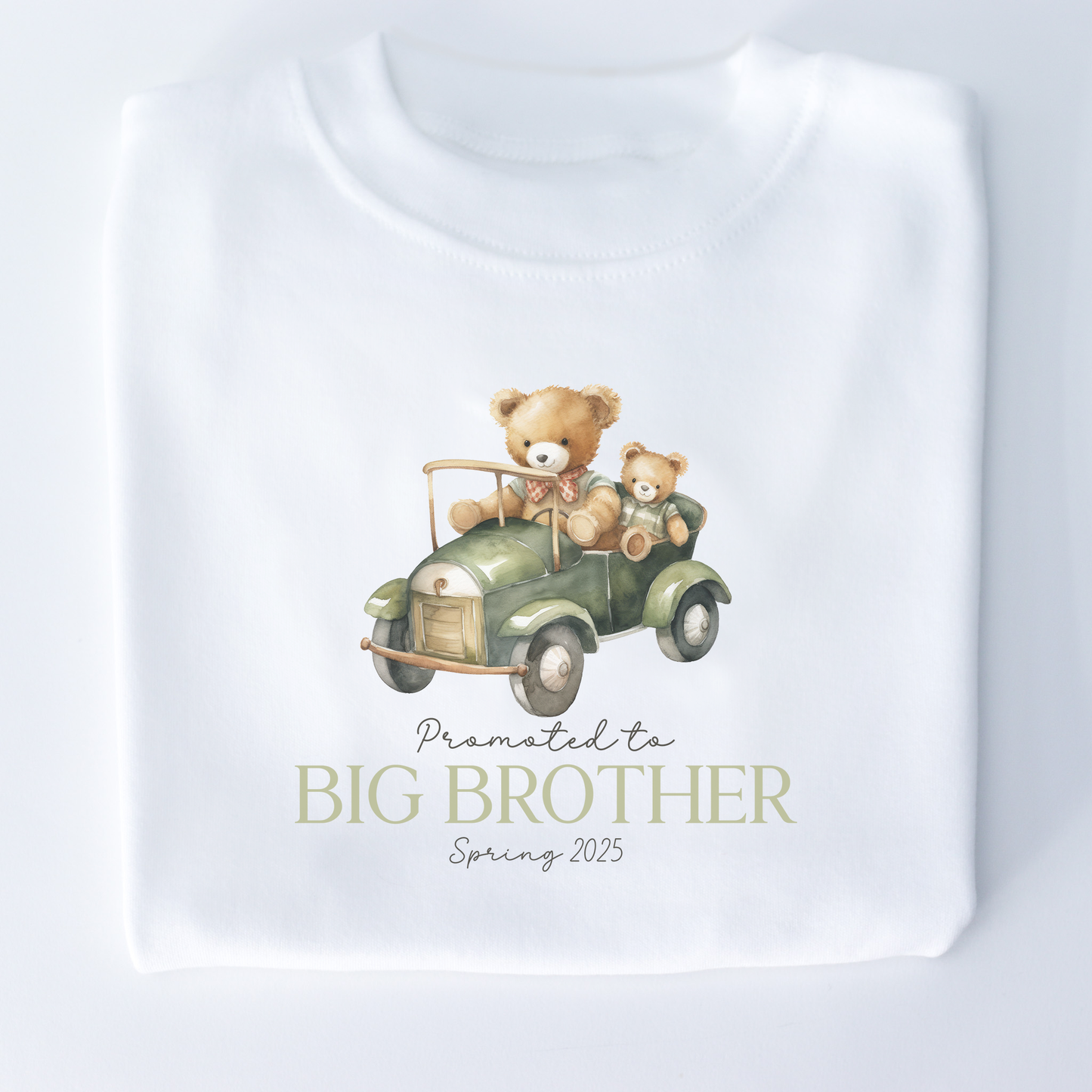 Big Brother Teddy Car Personalised White T-Shirt