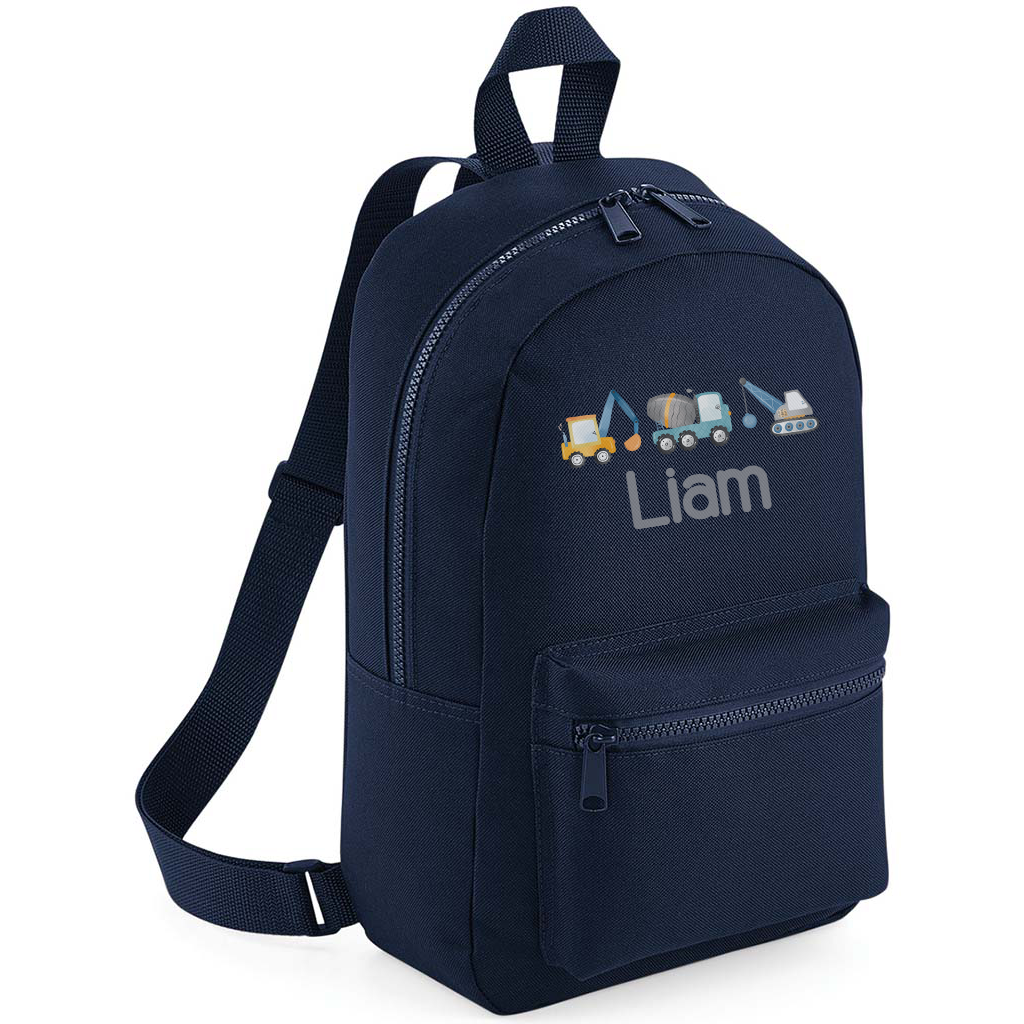 Construction Vehicle Personalised Mini Essentials Backpack