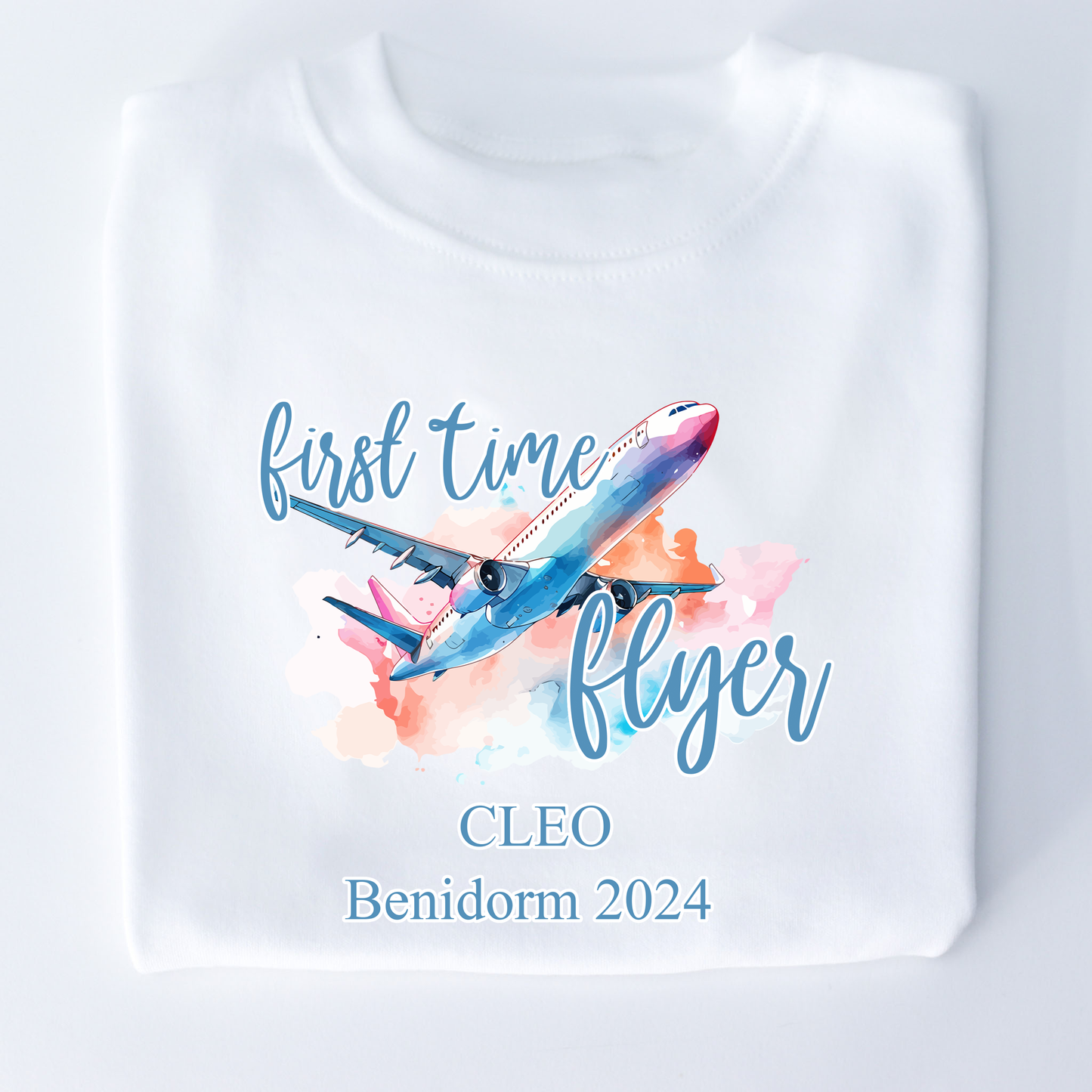 First Time Flyer Plane Personalised White T-Shirt