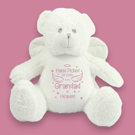 Hand Picked for Earth Pink Personalised Angel Bear