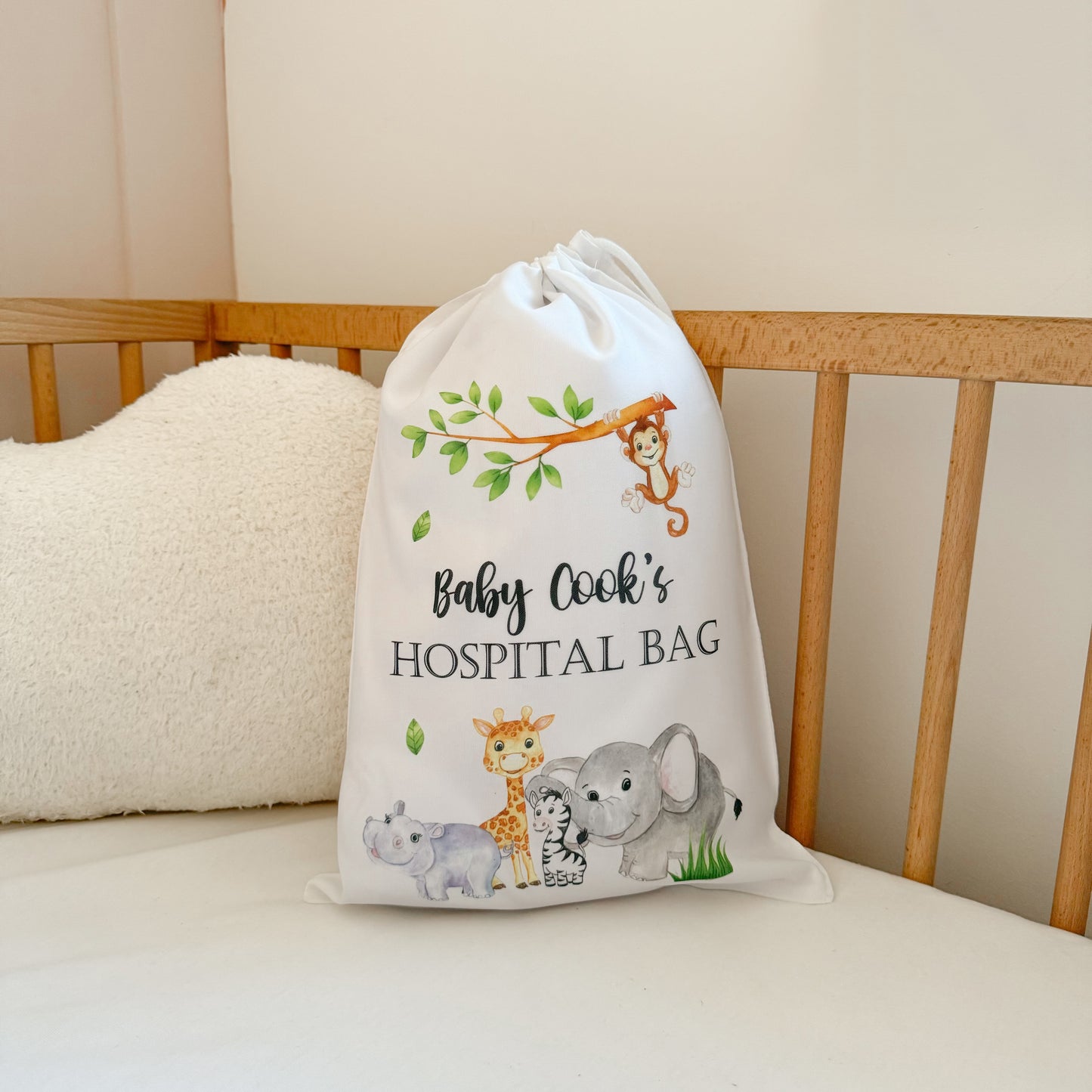 Safari Baby Personalised Hospital Bag Sack