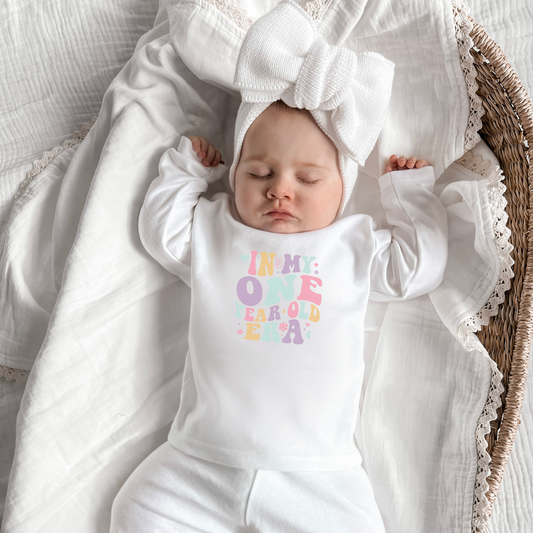 In My Age Era Birthday Personalised White Baby Pj's