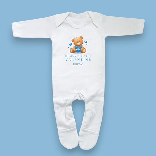 Mummy's Little Valentine Personalised White Rompersuit