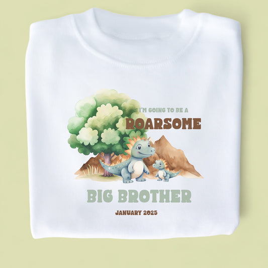 Roarsome Big Brother Personalised White T-Shirt