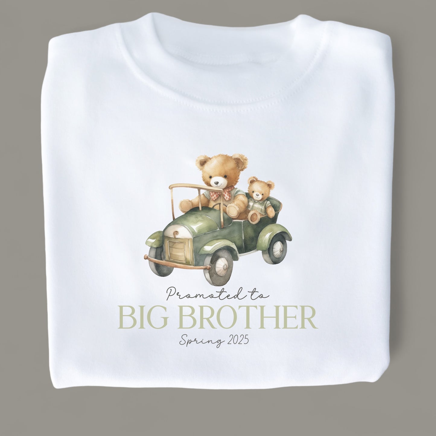 Big Brother Teddy Car Personalised White T-Shirt