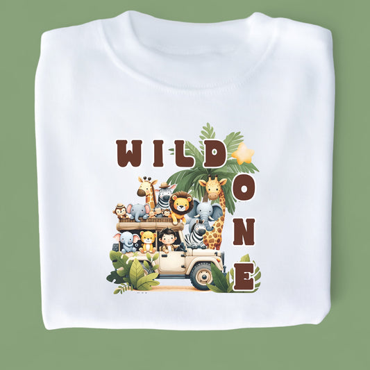 Wild One Safari Birthday White T-Shirt