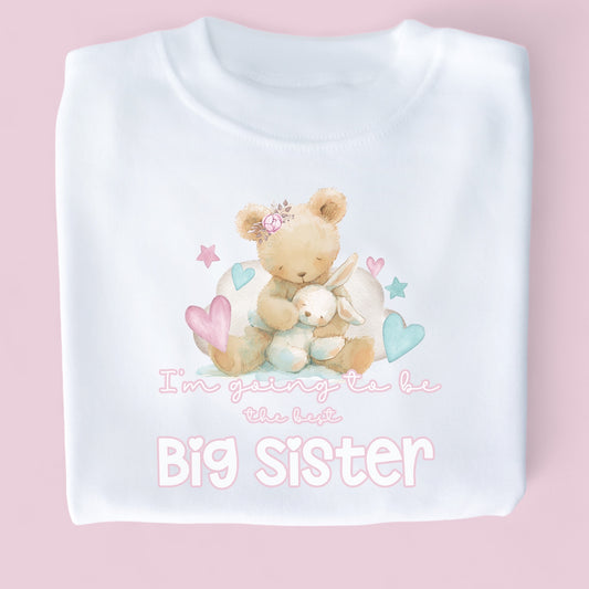 Best Big Sister Personalised White T-Shirt