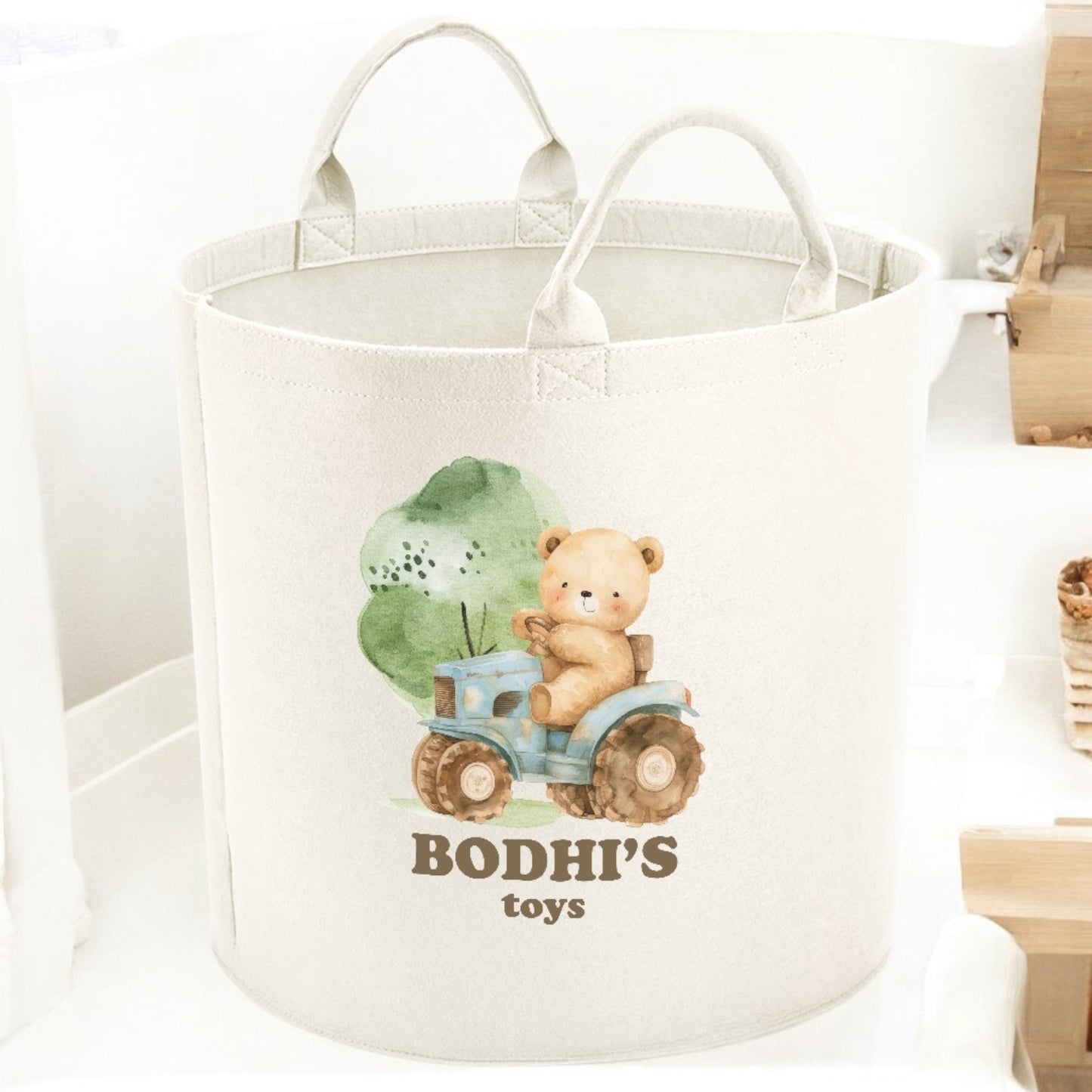 Tractor Teddy Personalised Storage Trug Tub