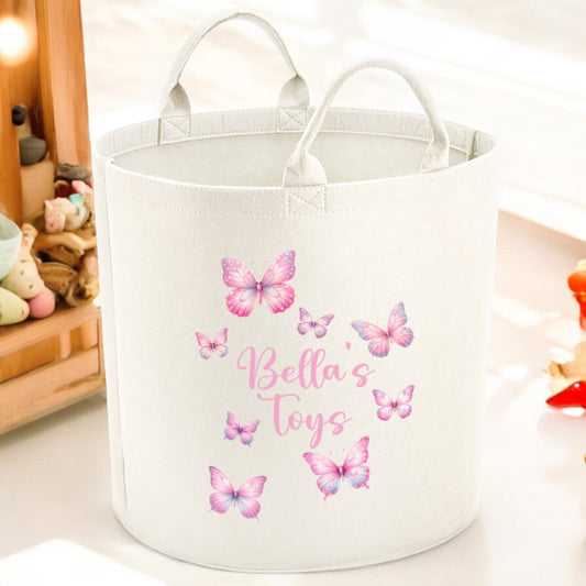 Butterfly Toys Personalised Felt Storage Trug Tub