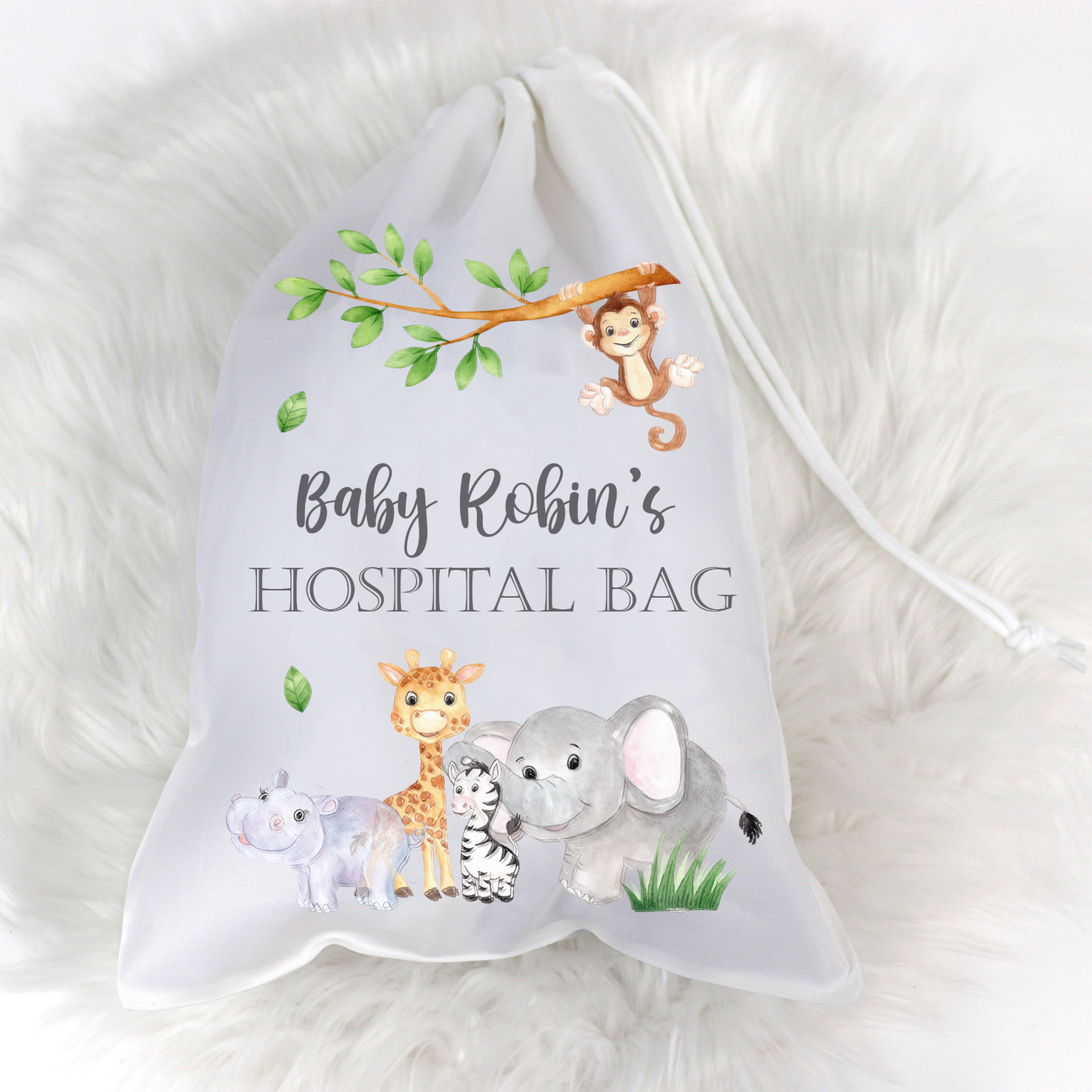 Safari Baby Personalised Hospital Bag Sack