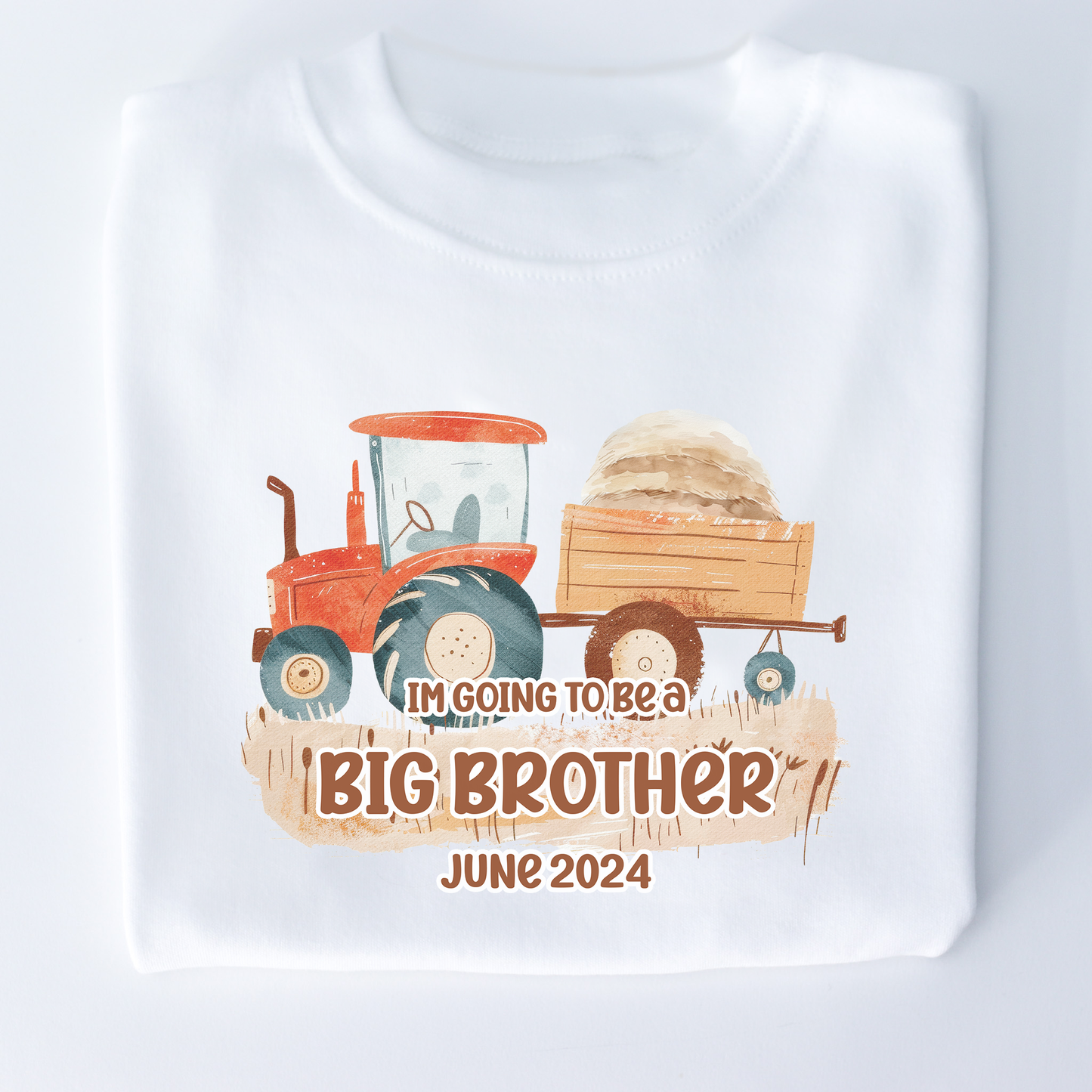 Tractor Big Brother Personalised White T-Shirt