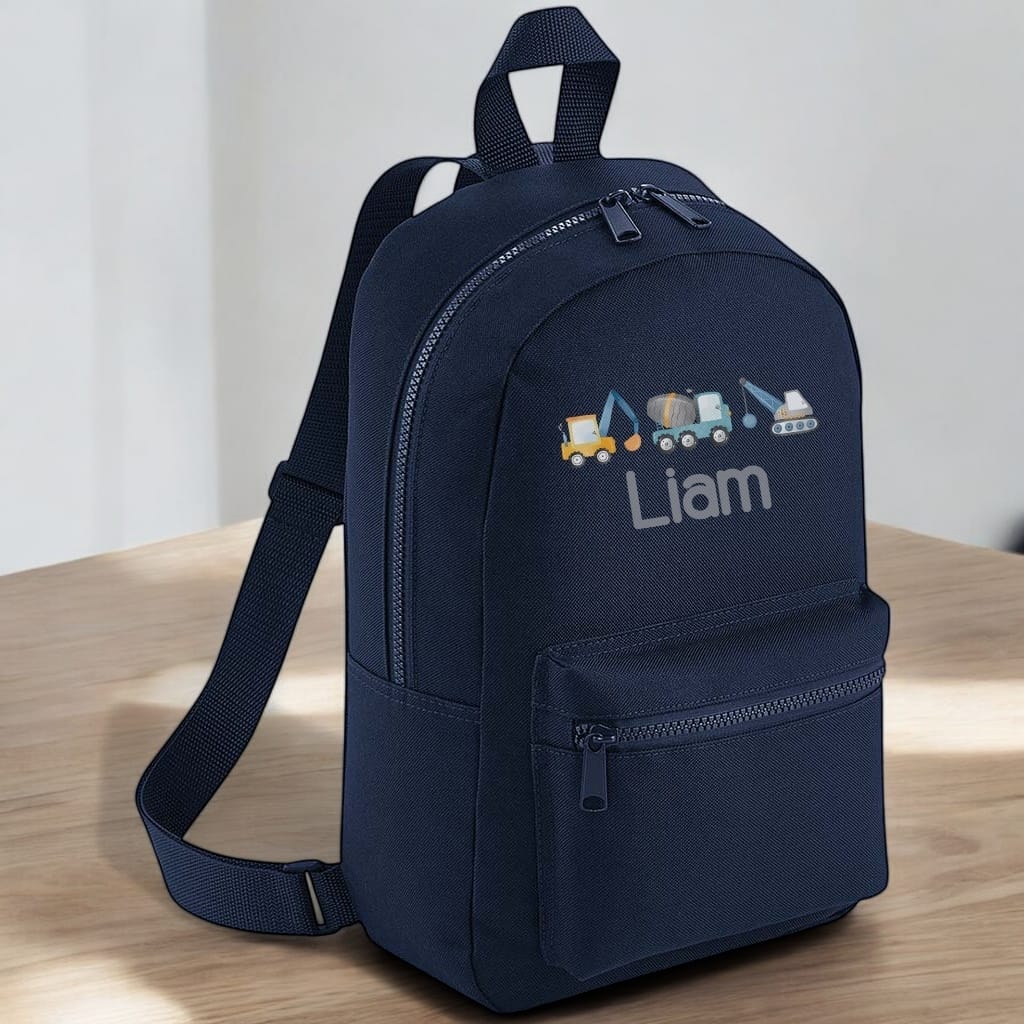 Construction Vehicle Personalised Mini Essentials Backpack