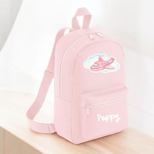 Pink Plane Personalised Mini Essentials Backpack