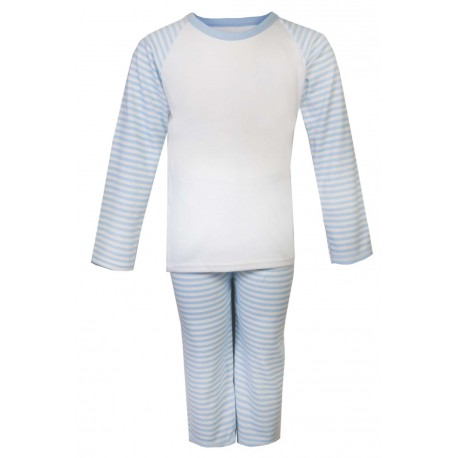 First Day of School Bright Personalised Blue Stripe Pj's