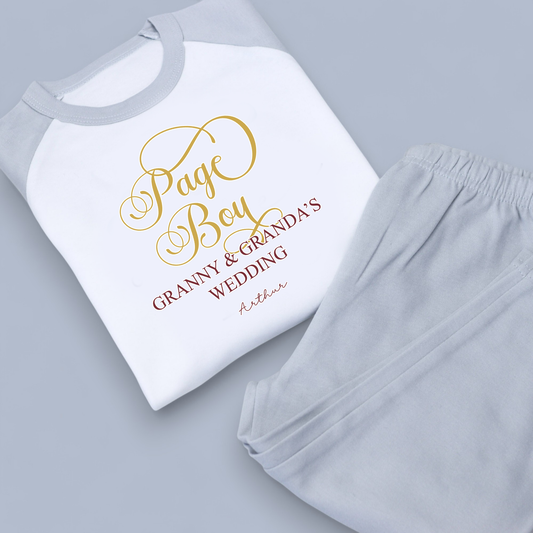 Page Boy Personalised Grey Pj's