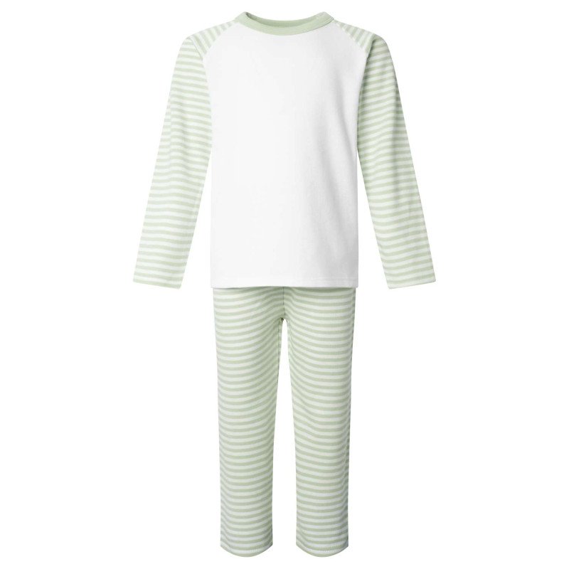 Wild Safari Bus Birthday Age Personalised Sage Green Stripe Pj's