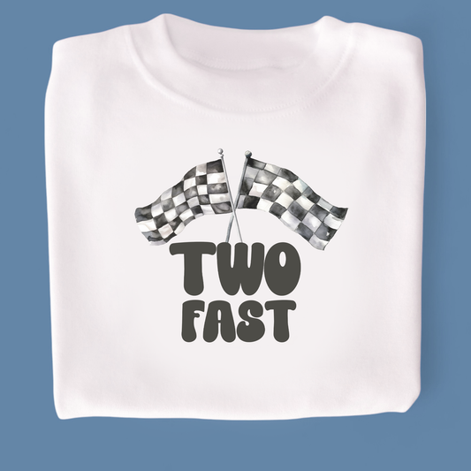 Two Fast Birthday Personalised White T-Shirt