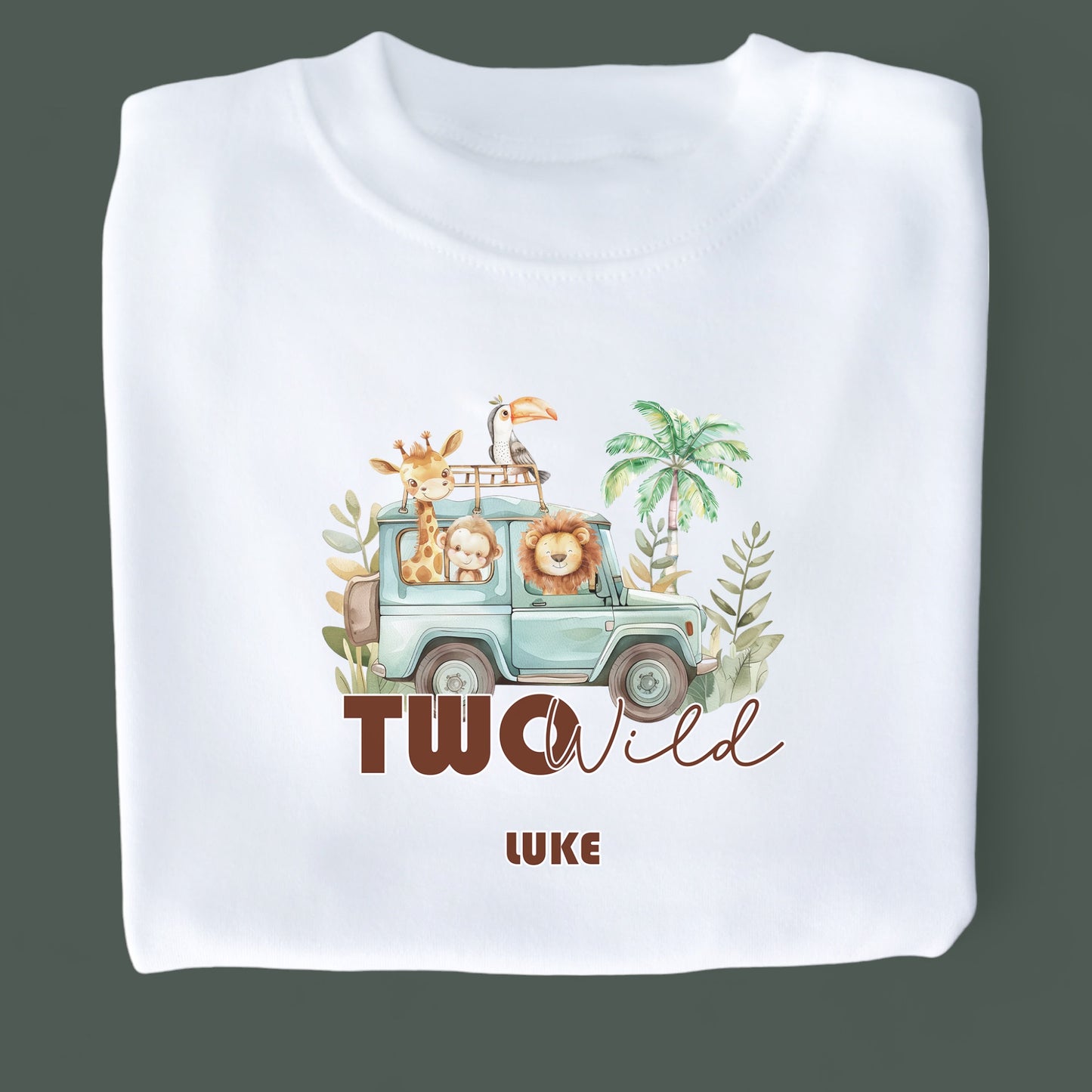 Two Wild Safari Birthday Personalised White T-Shirt