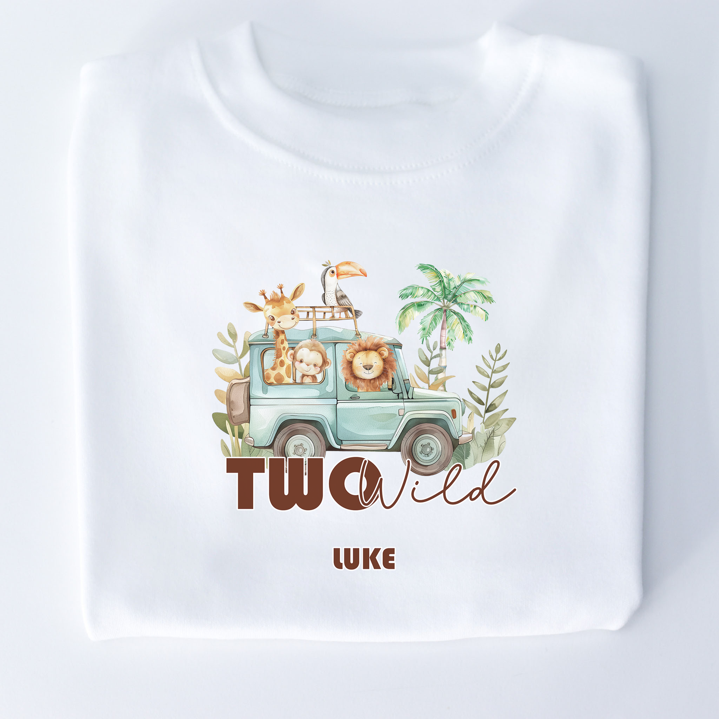 Two Wild Safari Birthday Personalised White T-Shirt