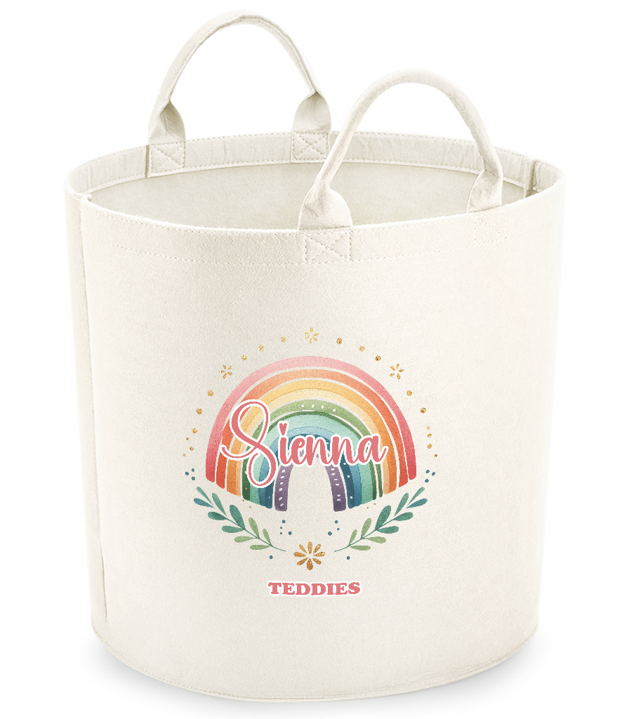 Rainbow Teddies Personalised Storage Trug Tub